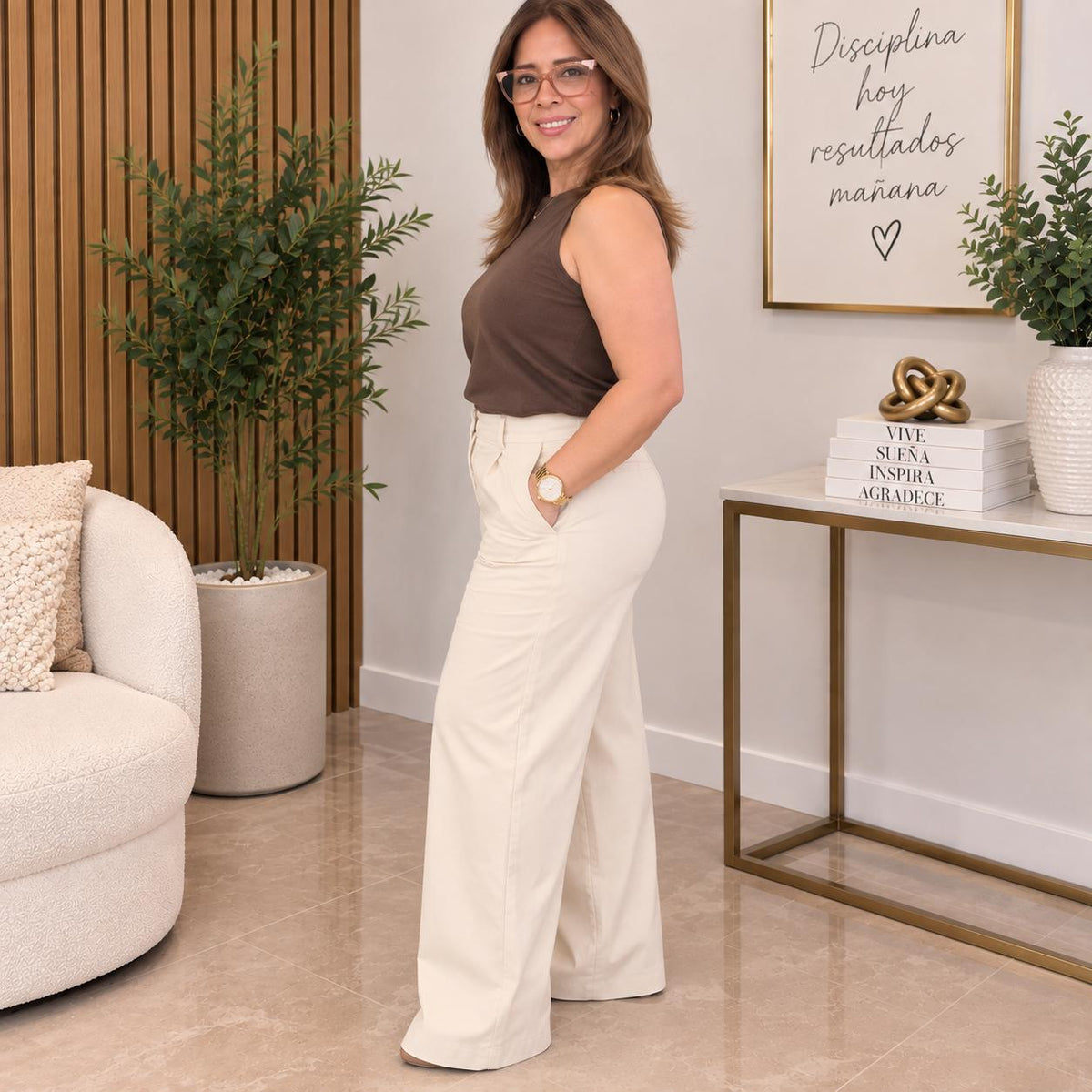 Pantalón anchos de algodón ligero