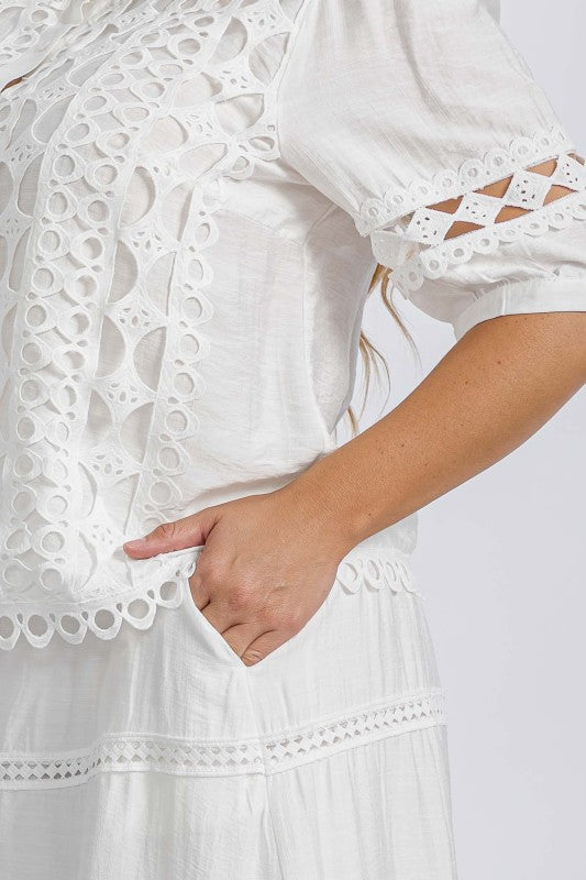 Conjunto falda larga beige